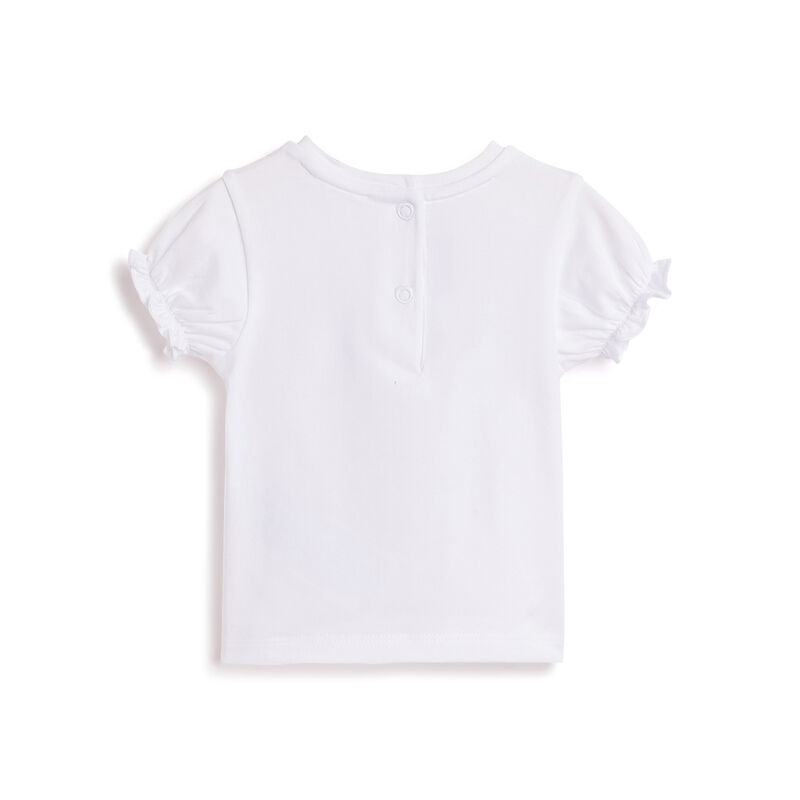 Girls White Printed Short Sleeve T-Shirt image number 1
